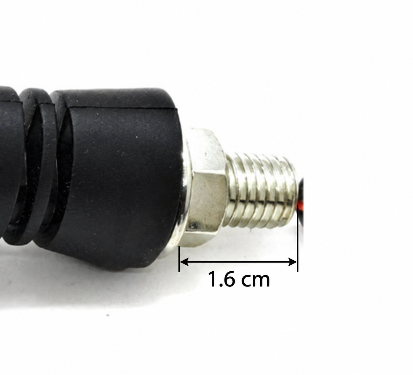 Indicator threaded shank showing the maximum 1.6 cm length