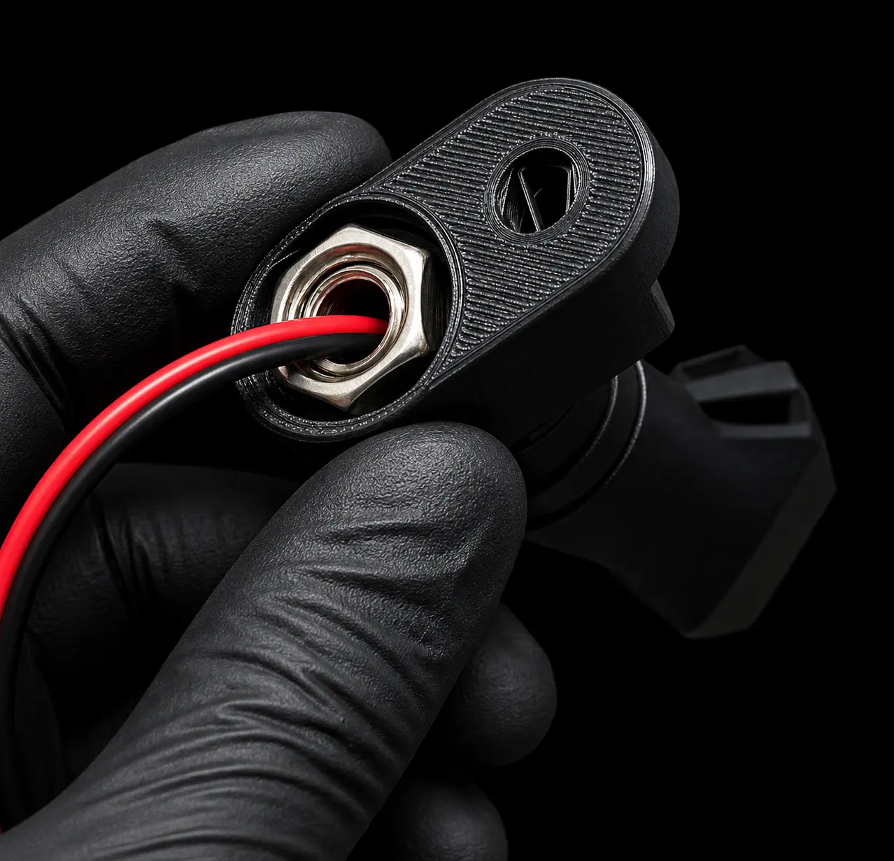 Aftermarket indicator stem fitted into the MotoNyx adaptor with the M10 nut