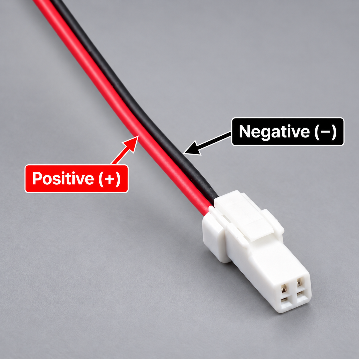 MotoNyx harness red positive wire and black negative wire identification